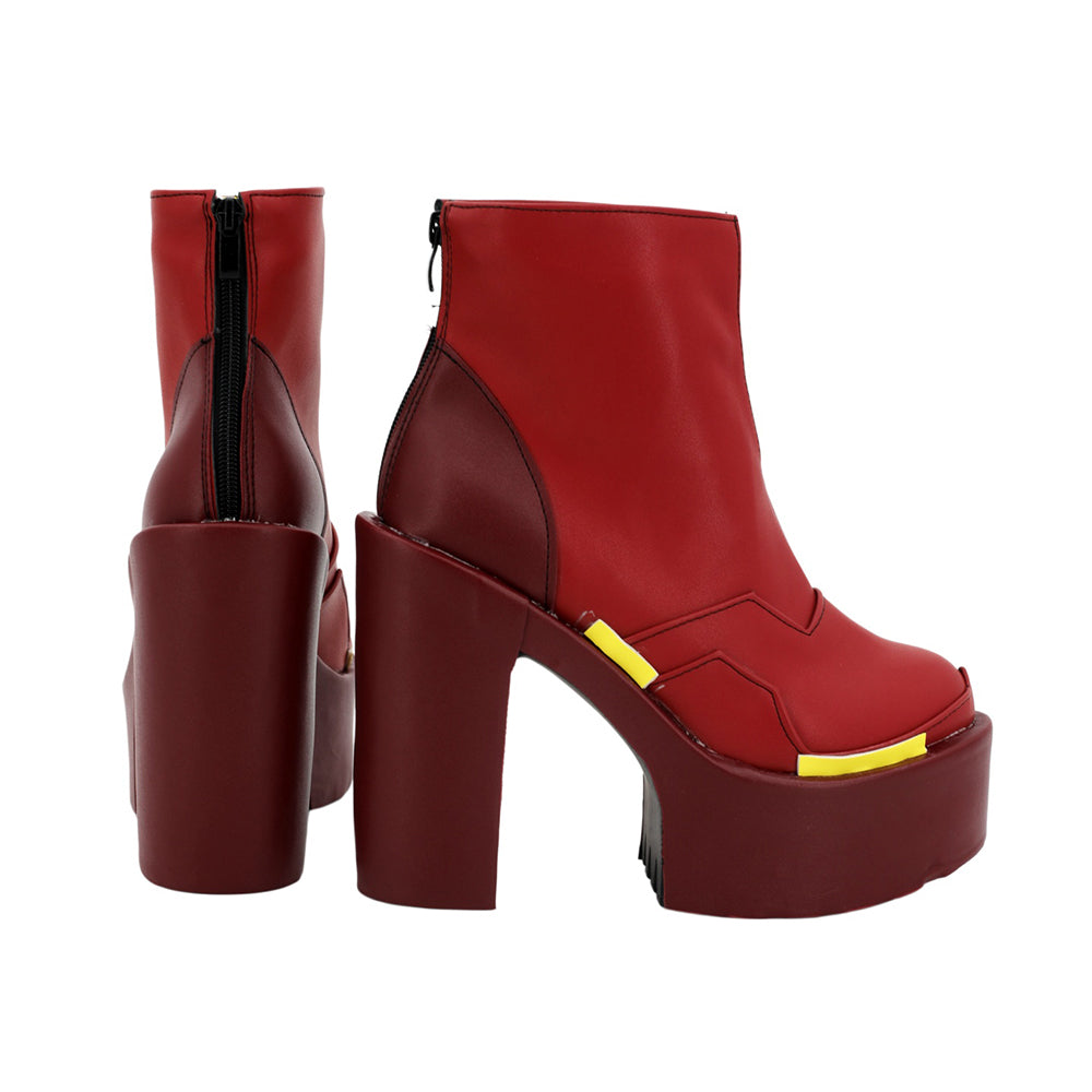 Overwatch 2 Shion Cosplay Boots Red Shoes High Heel Custom Made Any Size