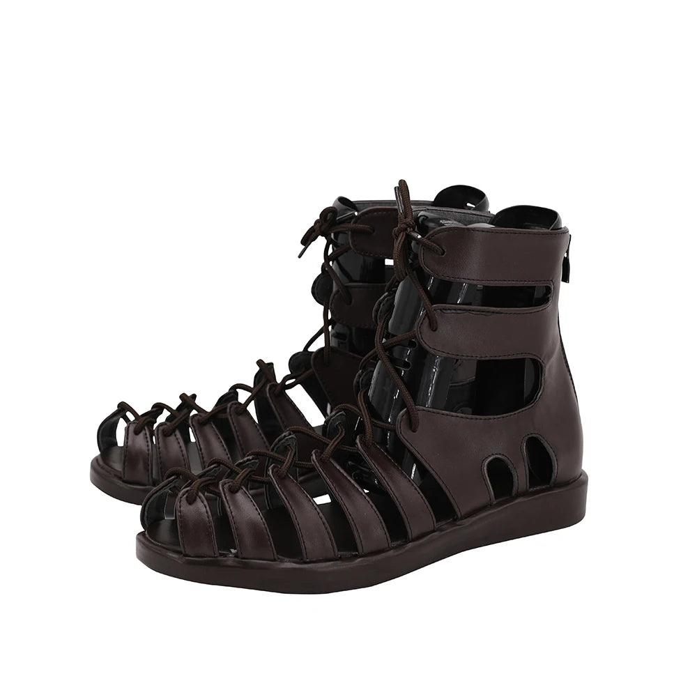Fate Grand Order FGO Romulus Cosplay Boots Customized Brown Sandals