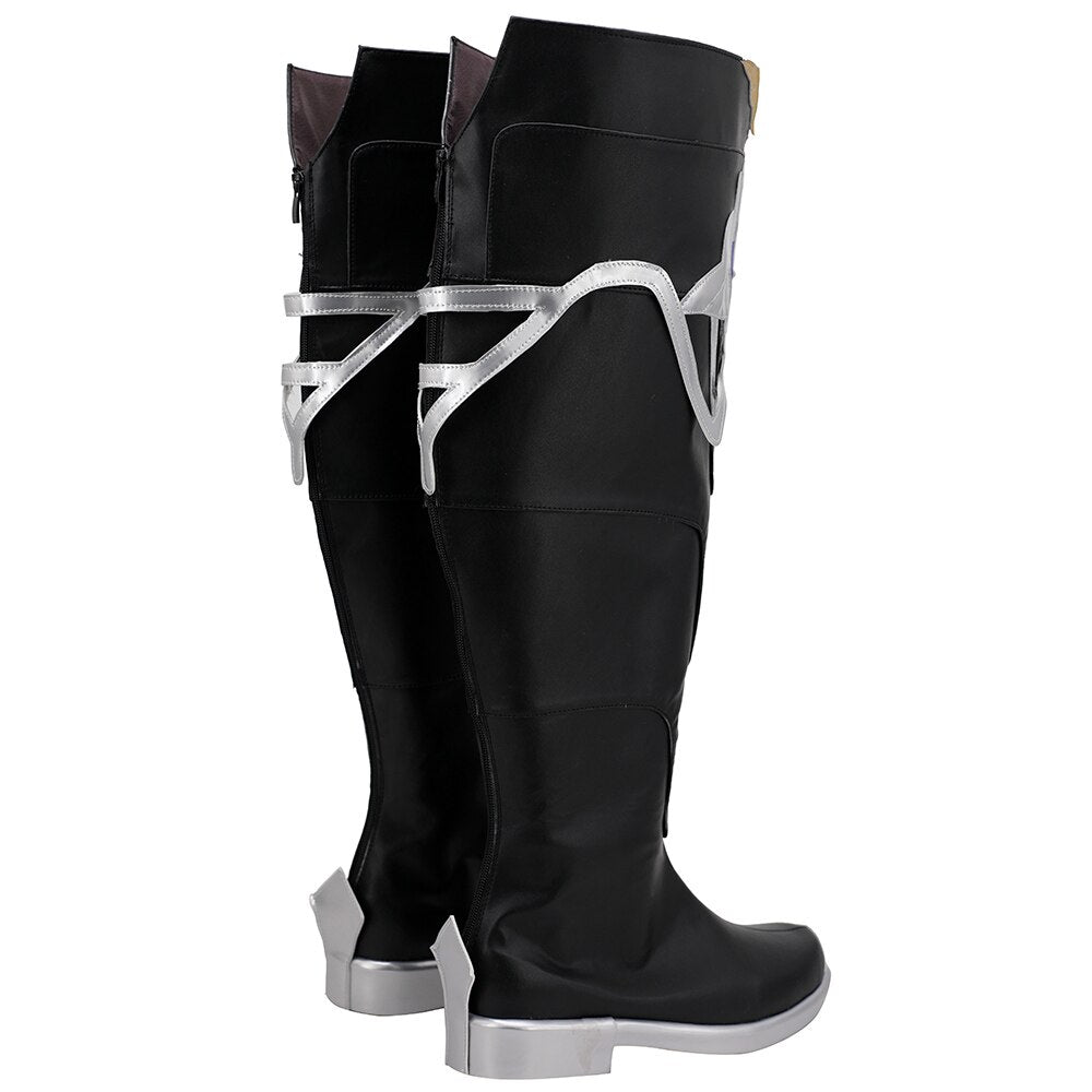Bottes de cosplay d'Albedo de Genshin Impact, chaussures noires Kreideprinz, cosplay sur mesure