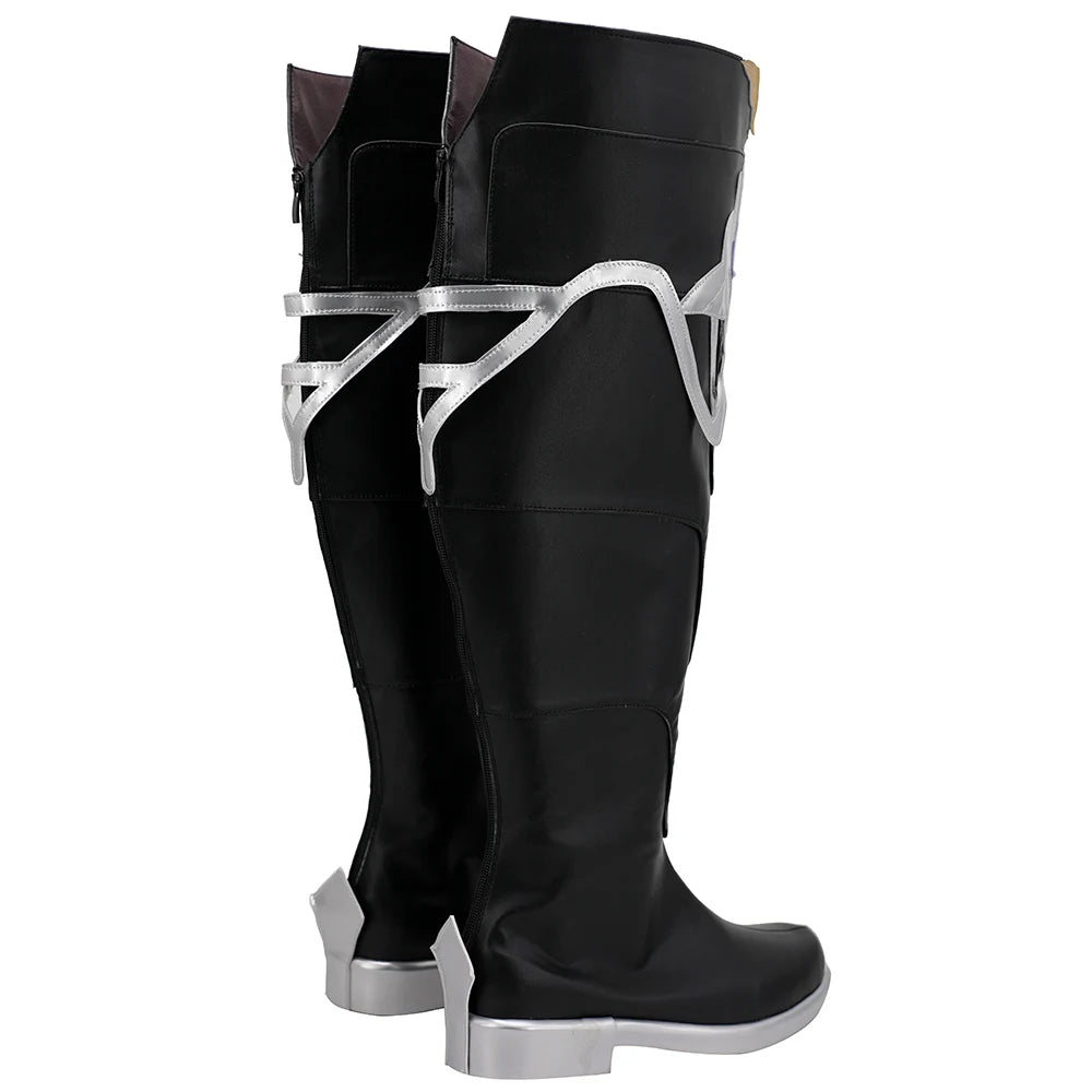 Genshin Impact Albedo Cosplay Boots Kreideprinz Black Shoes Cosplay Custom Made3