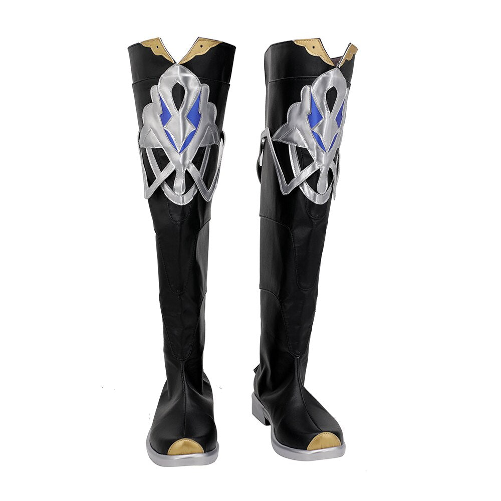 Bottes de cosplay d'Albedo de Genshin Impact, chaussures noires Kreideprinz, cosplay sur mesure
