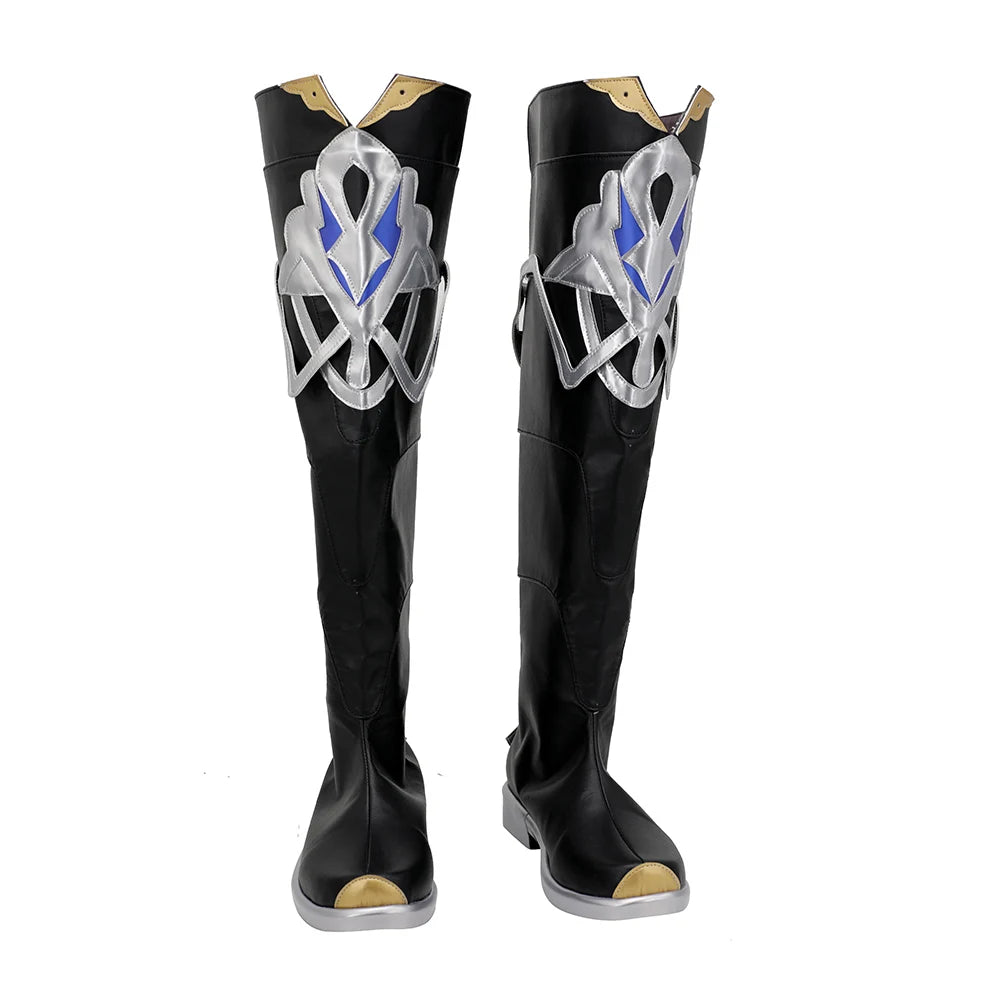 Genshin Impact Albedo Cosplay Boots Kreideprinz Black Shoes Cosplay Custom Made1