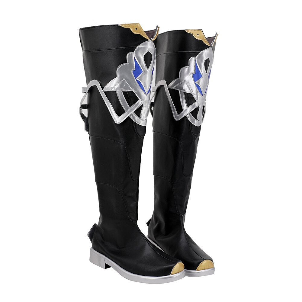 Bottes de cosplay d'Albedo de Genshin Impact, chaussures noires Kreideprinz, cosplay sur mesure