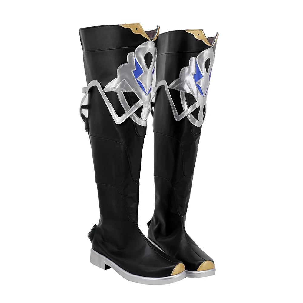 Genshin Impact Albedo Cosplay Boots Kreideprinz Black Shoes Cosplay Custom Made2