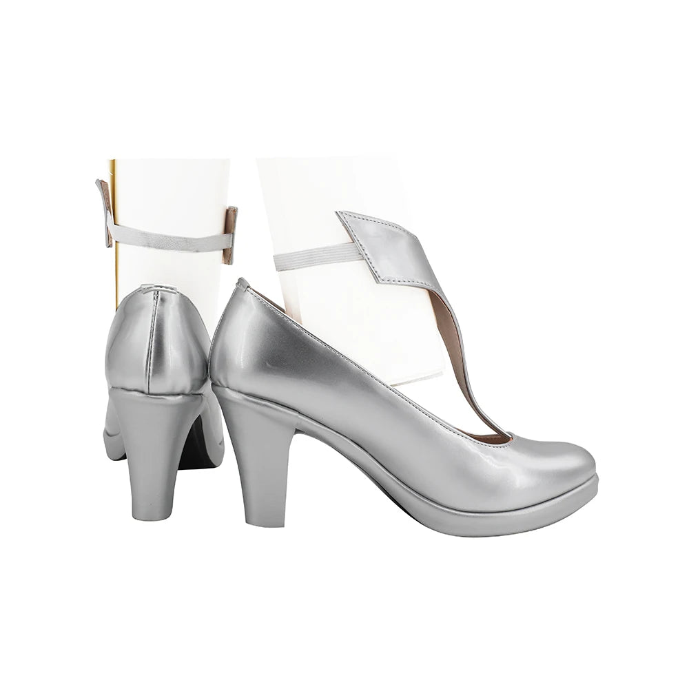Fate Grand Order Saber Cosplay Shoes Silver Boots