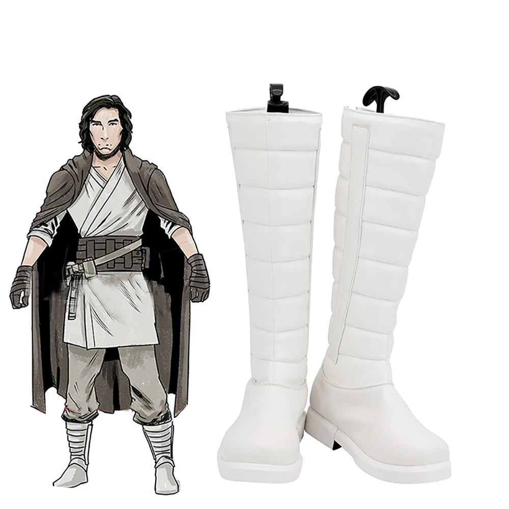 Bottes de cosplay Star Wars Ben Solo, chaussures en cuir blanc, fabriquées sur mesure, toutes tailles pour adultes et enfants 