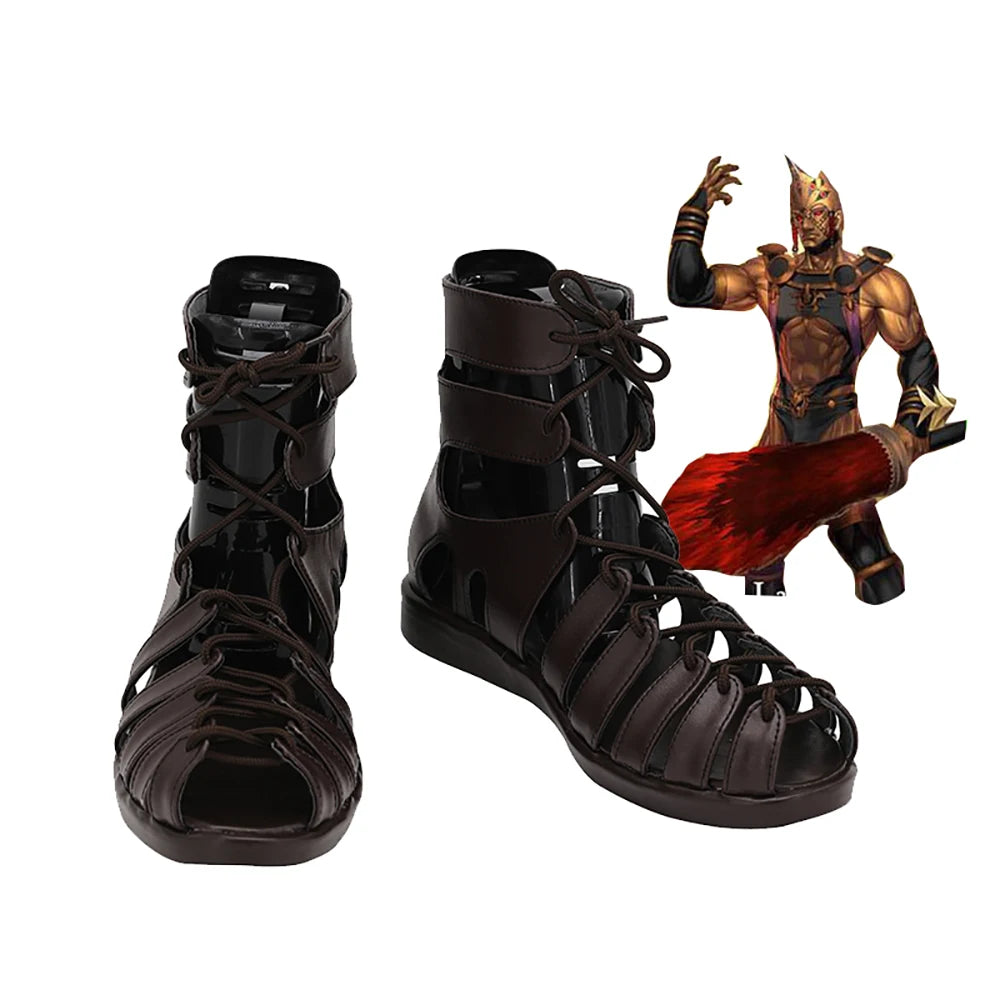 Fate Grand Order FGO Romulus Cosplay Boots Customized Brown Sandals