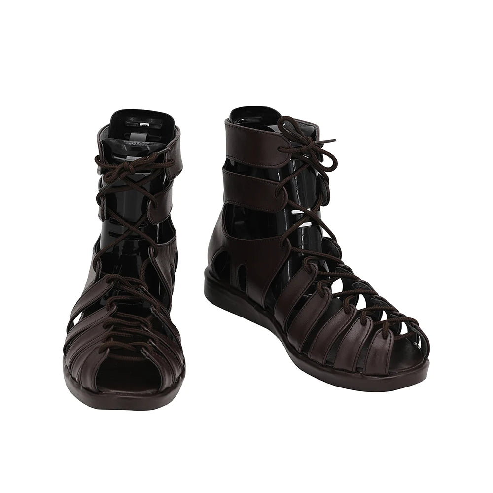 Fate Grand Order FGO Romulus Cosplay Boots Customized Brown Sandals