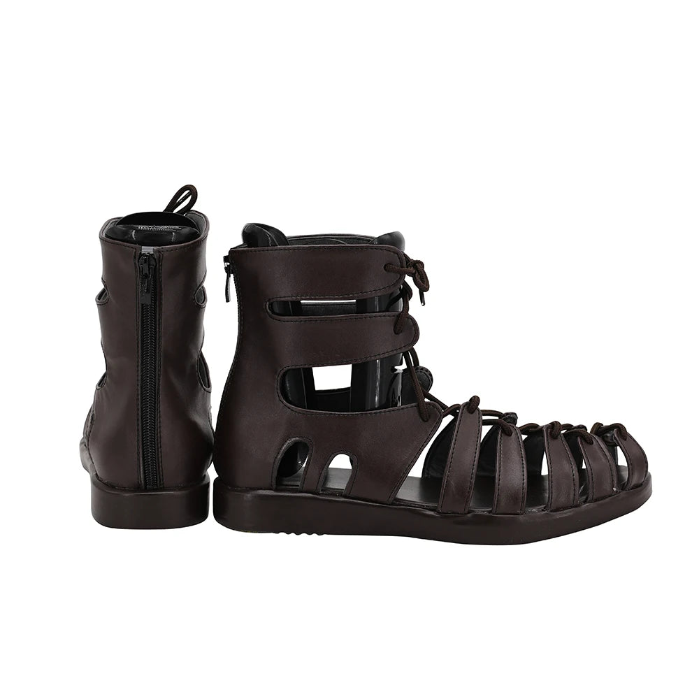Fate Grand Order FGO Romulus Cosplay Boots Customized Brown Sandals