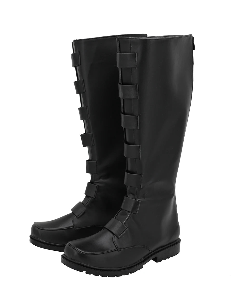Bottes de cosplay Star Wars Qui-Gon Jinn, chaussures en cuir noir sur mesure 