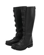 Bottes de cosplay Star Wars Qui-Gon Jinn, chaussures en cuir noir sur mesure 