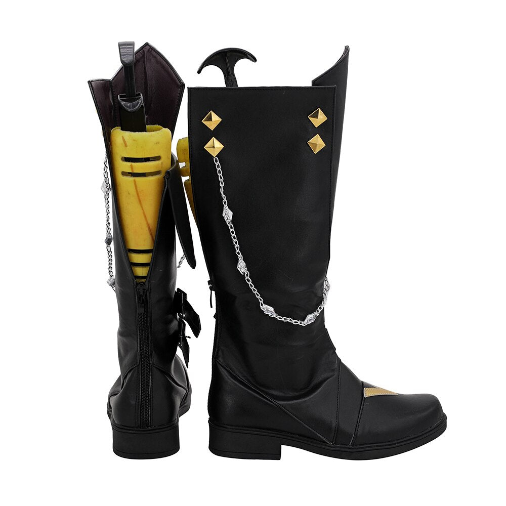 Genshin Impact Tartaglia Cosplay Boots Childe Black Shoes Cosplay Custom Made3