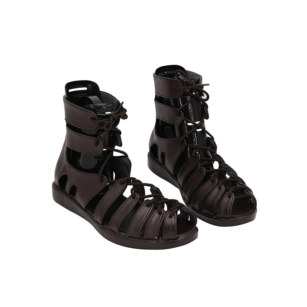 Fate Grand Order FGO Romulus Cosplay Boots Customized Brown Sandals