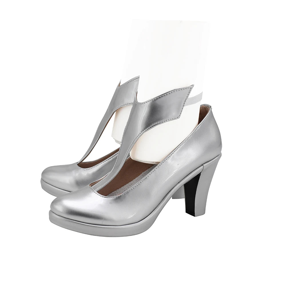 Fate Grand Order Saber Cosplay Shoes Silver Boots