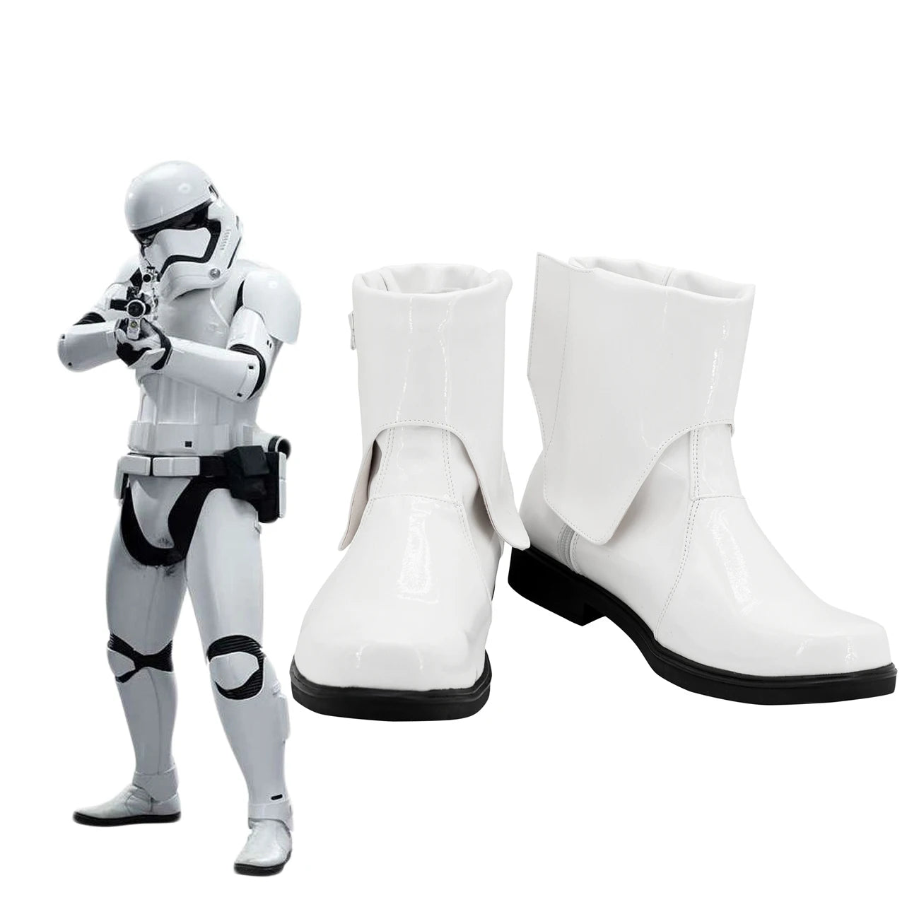Bottes de cosplay de soldat blanc Star Wars 7 : Le Réveil de la Force, chaussures blanches sur mesure 