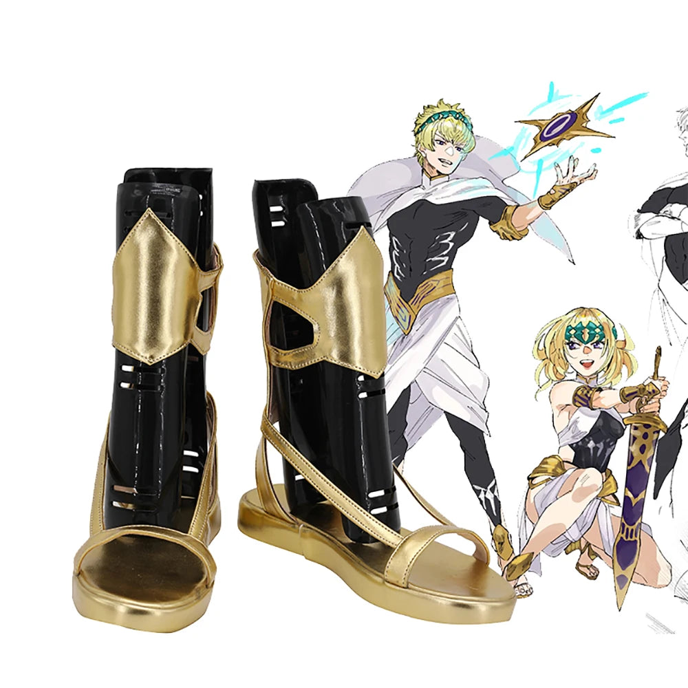 Fate Grand Order FGO Dioscuri the Gemini Twins Cosplay Boots Golden Sandals