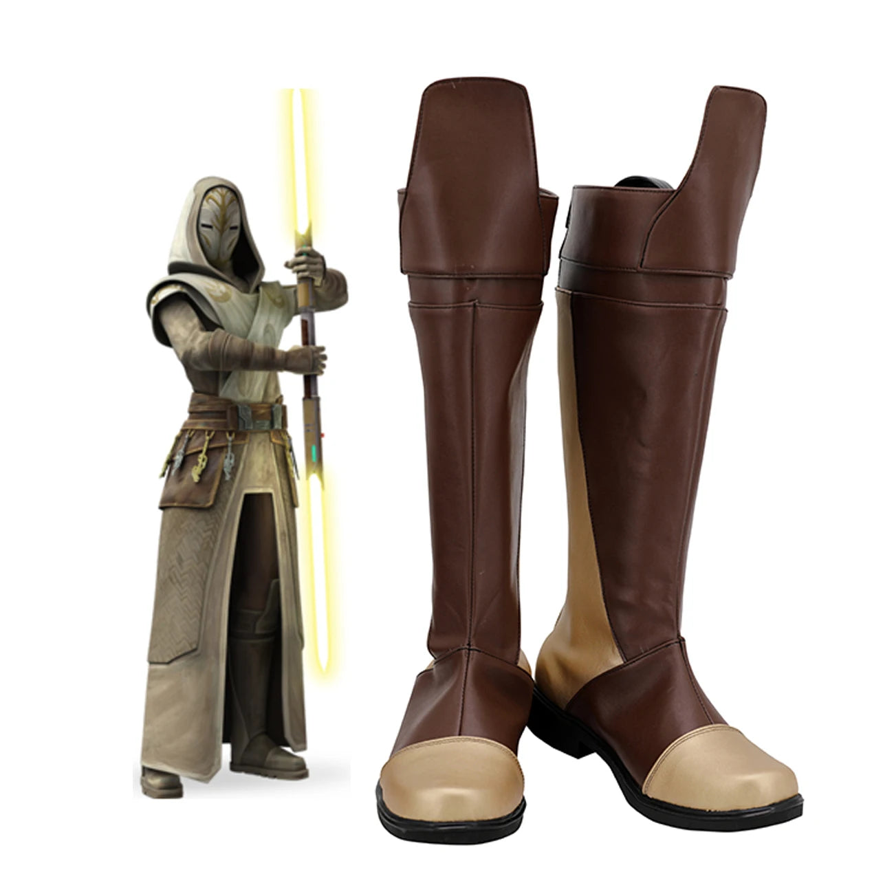 Bottes de cosplay Star Wars Jedi Garde du Temple, chaussures en cuir sur mesure 