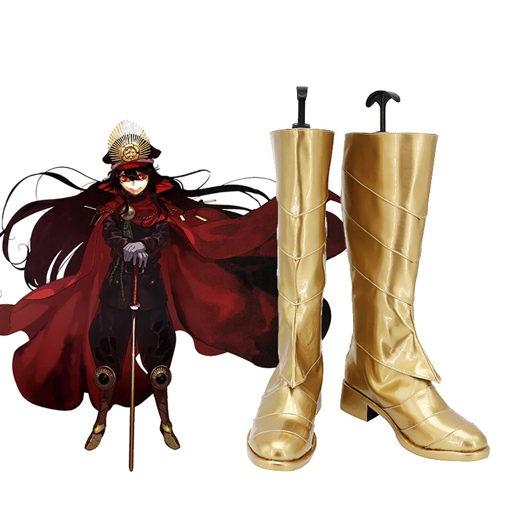 Fate Grand Order FGO Oda Nobunaga Cosplay Boots Golden Shoes