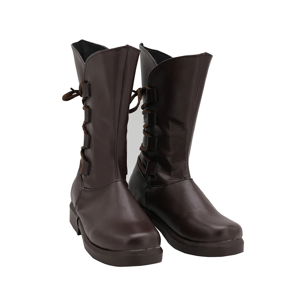 Bottes de cosplay Star Wars 8 : Les Derniers Jedi Rey Skywalker, chaussures marron sur mesure 