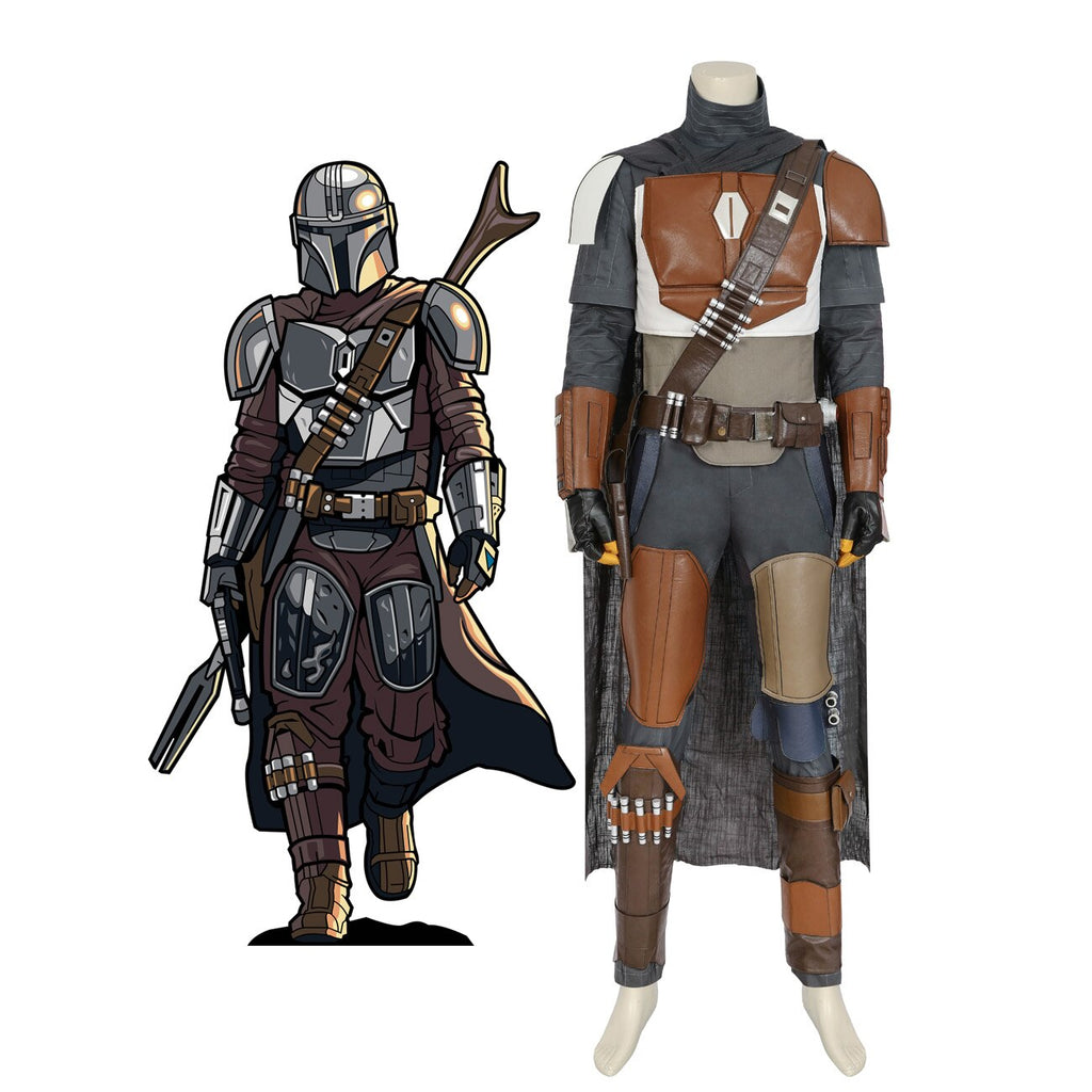 Costume de cosplay Star Wars The Mandalorian : cape, pantalon et gants (ensemble complet).