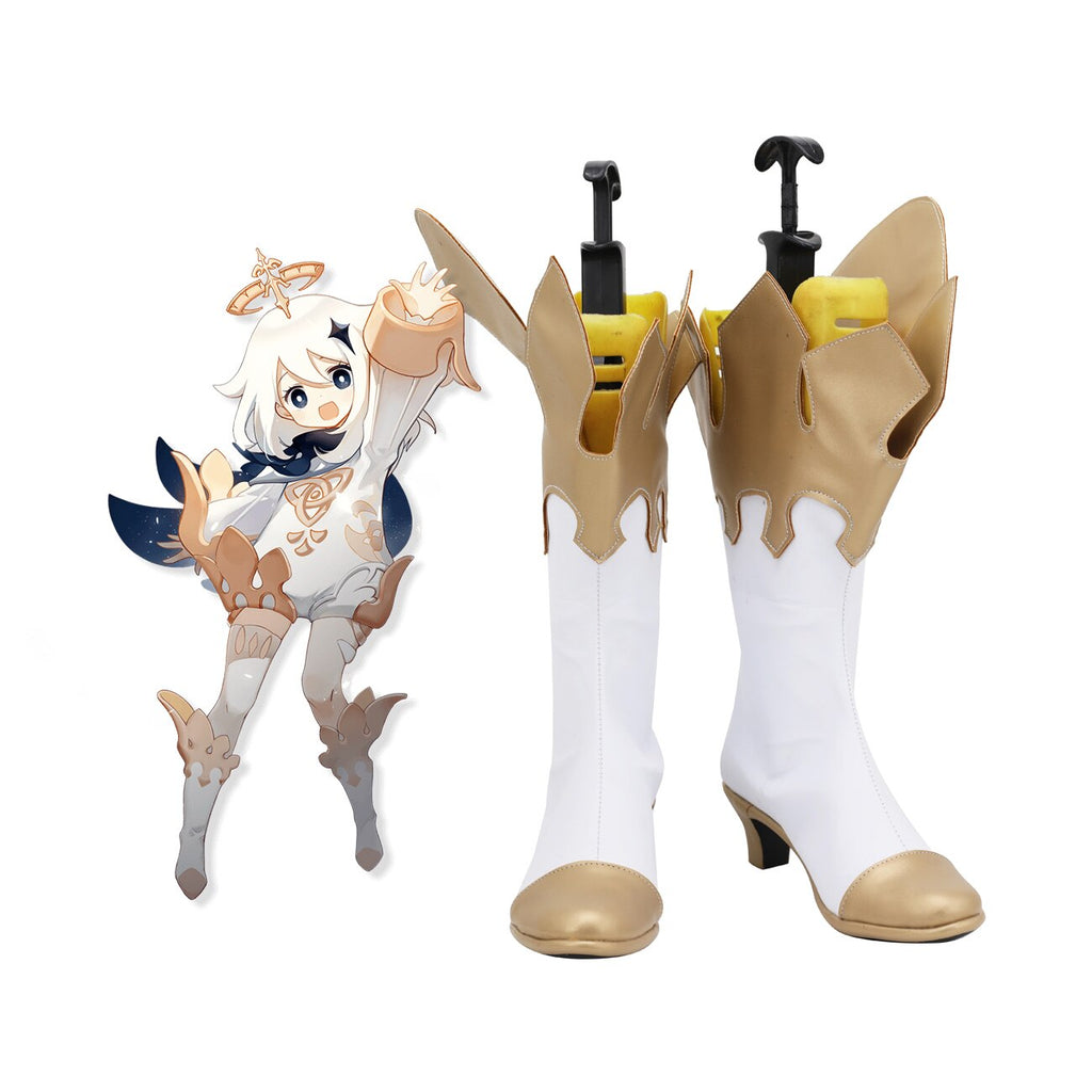 Bottes de cosplay Genshin Impact Paimon à talons bas, fabriquées sur mesure, toutes tailles, unisexe