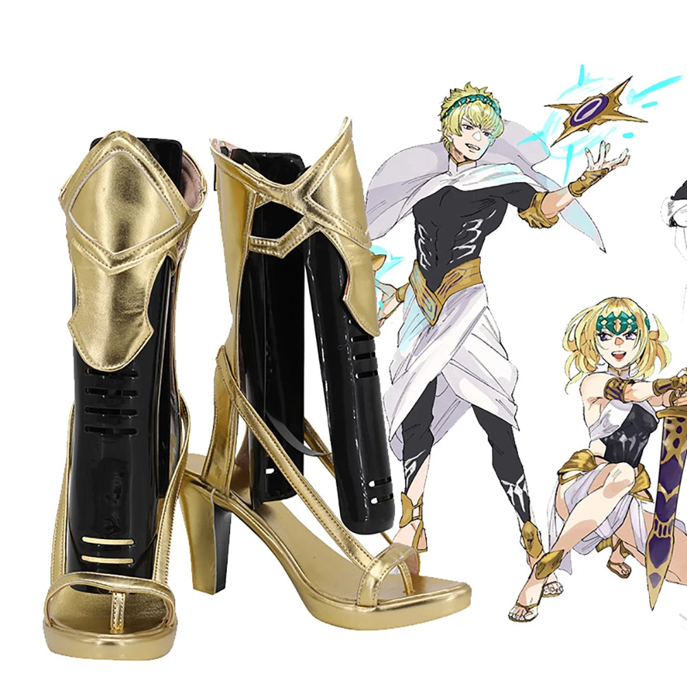 Fate Grand Order FGO Dioscuri the Gemini Twins Cosplay Boots Golden Sandals