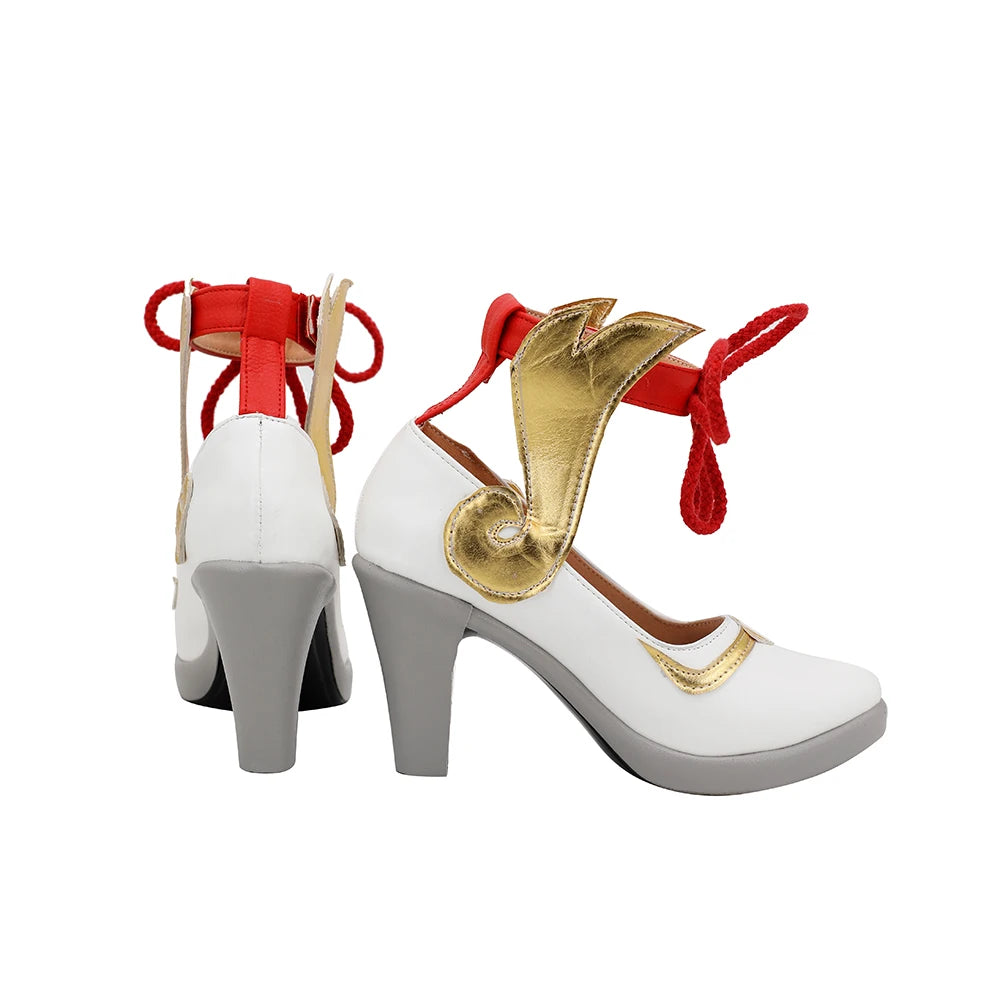 Genshin Impact Ganyu Cosplay Shoes High Heel Boots Custom Made Any Size for Unisex2