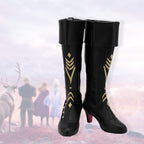 Bottes de cosplay Princesse Anna de La Reine des Neiges 2, chaussures noires personnalisées, bottes en cuir à talons hauts