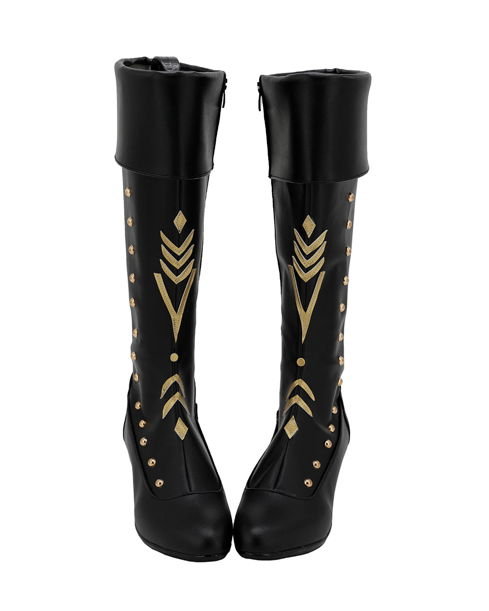 Bottes de cosplay Princesse Anna de La Reine des Neiges 2, chaussures noires personnalisées, bottes en cuir à talons hauts