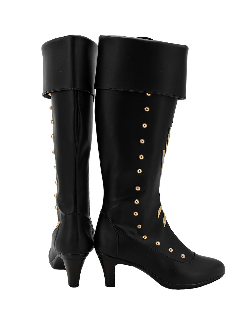 Bottes de cosplay Princesse Anna de La Reine des Neiges 2, chaussures noires personnalisées, bottes en cuir à talons hauts
