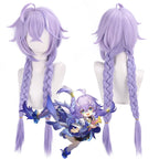 Honkai Star Rail Bailu Cosplay Wig Gradual Purple Long Braided Twintails