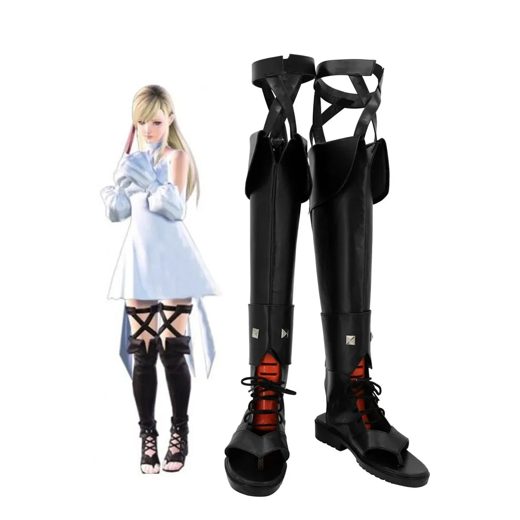 Final Fantasy Ryne Cosplay Boots Black Shoes Custom Made
