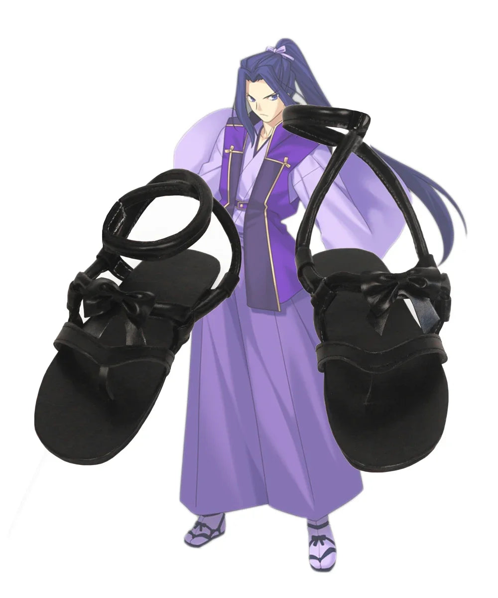 Fate Stay night Sasaki Kojiro Cosplay Shoes Black Sandals