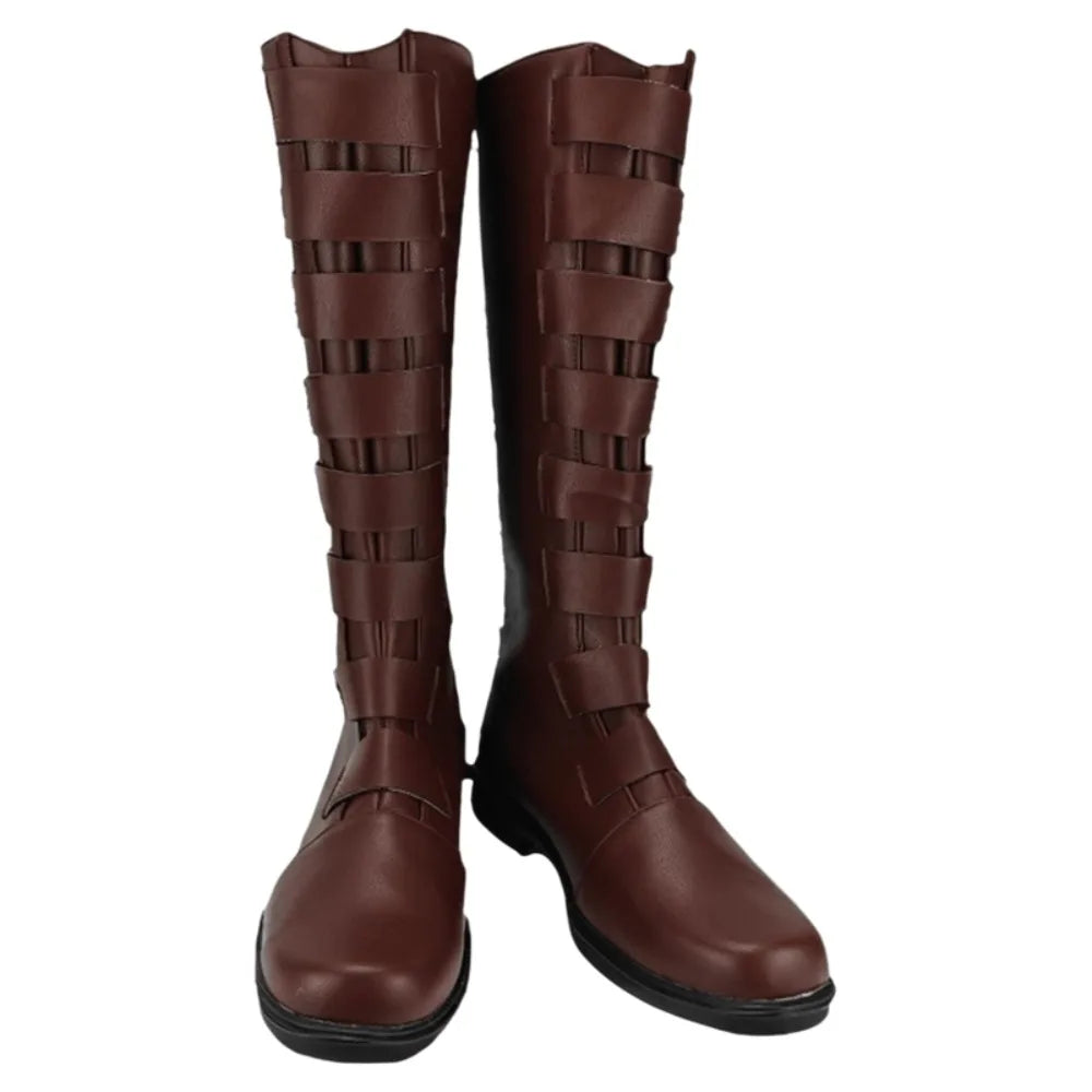 Star Wars Qui Gon Jinn Cosplay Boots Jedi Knight Brown Shoes
