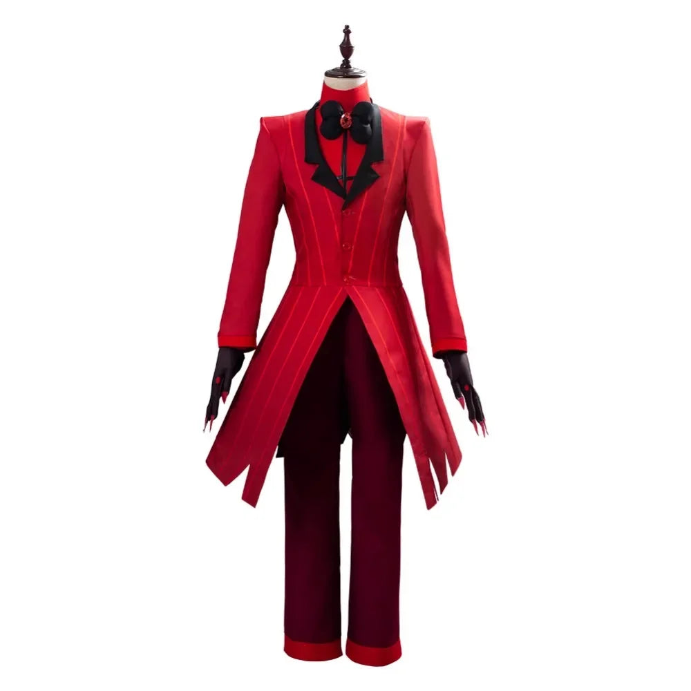 Hazbin Hotel  Alastor Cosplay Costume Red Suit Full Set