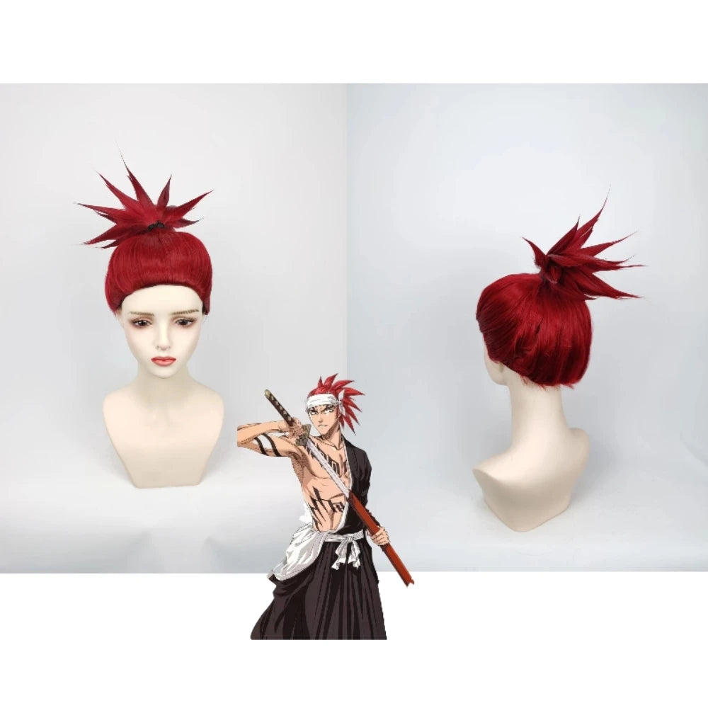 Bleach Renji Abarai Cosplay perruque cheveux rouges pour Costume 