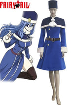 Fairy Tail Rain Woman Juvia Lockser Blue Dress Cosplay Costume
