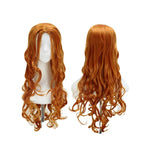 Perruque de cosplay de Rangiku Matsumoto (Bleach) - Cheveux longs, bouclés, orange, raie au milieu 
