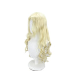 Perruque de cosplay de Mavis Vermilion de Fairy Tail, cheveux blonds longs et ondulés 