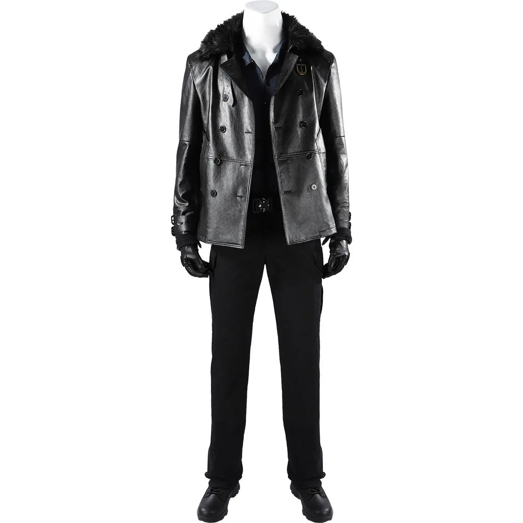 Resident Evil Biohazard Leon Kennedy Cosplay Costume Leather Jacket & Pants Full Set