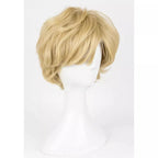 Perruque de cosplay Sailor Moon Uranus Haruka, cheveux courts ondulés blond clair 
