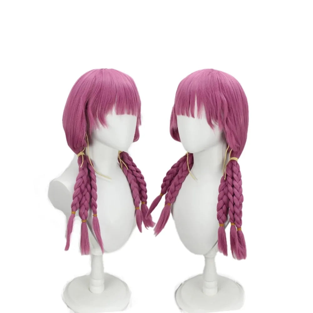 Frieren Beyond Journey's End Aura Cosplay Wig Pink Purple Braided Hair