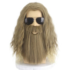 The Avengers Thor Halloween Wig with Beard Cosplay Costume Long Blonde Hair