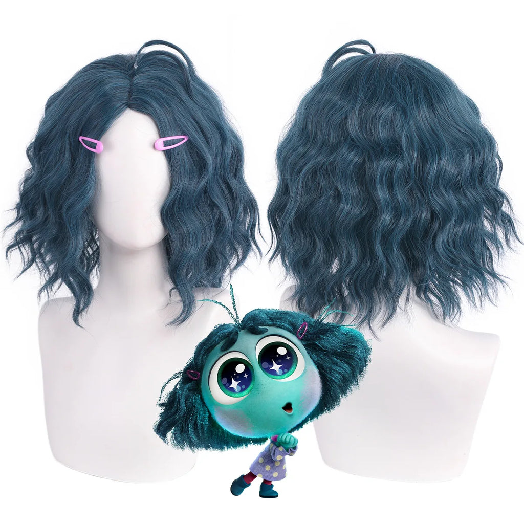 Inside Out Mindy Cosplay Wig Light Blue Short Hair