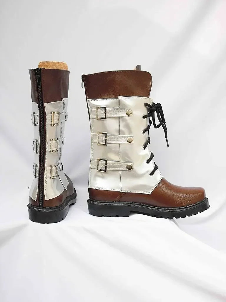 Final Fantasy XIII Snow Cosplay Boots Brown Shoes