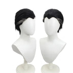 Perruque noire plaquée en arrière pour cosplay de Stephen Doctor Strange, costume d'Halloween et anime. 