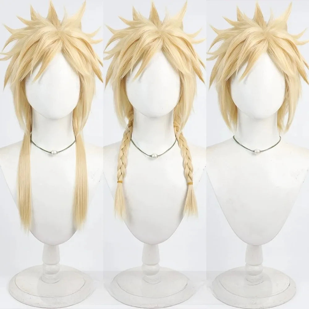Final Fantasy VII Cloud Strife Cosplay Wig Spiky Blonde Hair
