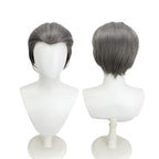 Perruque de cosplay de Koichi Hirose (JoJo's Bizarre Adventure), cheveux gris foncé 