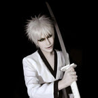 Bleach Ichigo Kurosaki Zangetsu Hollowfication Bankai Outfit Cosplay Costume With Wig Sandals