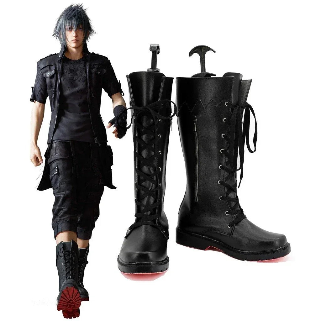 Custom Final Fantasy Noctis Cosplay Boots Black Shoes | MiDicosplay
